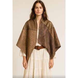 Chico’s Animal Print Leather Shawl Wrap
